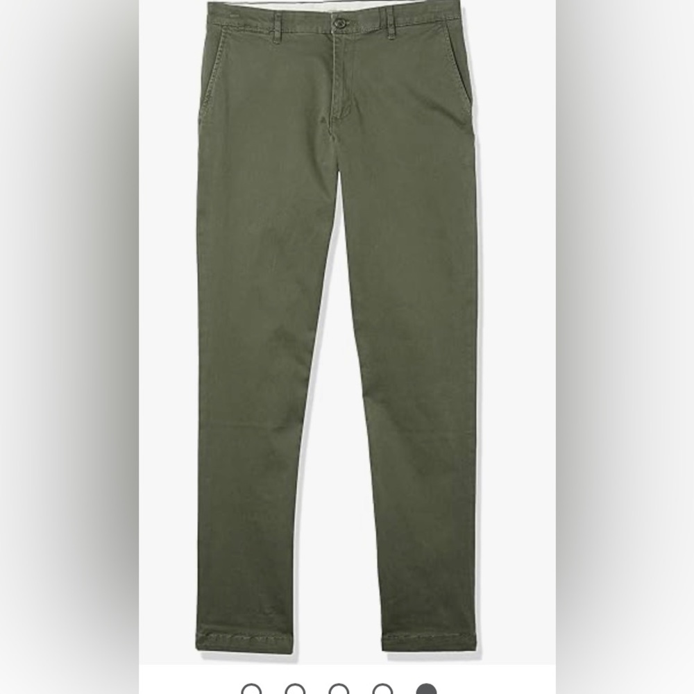 Good threads Men's Athletic-Fit Washed Comfort Stretch Chino Pant olive green - Picture 3 of 3